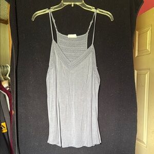 Maurices Gray Crochet Detail Camisole